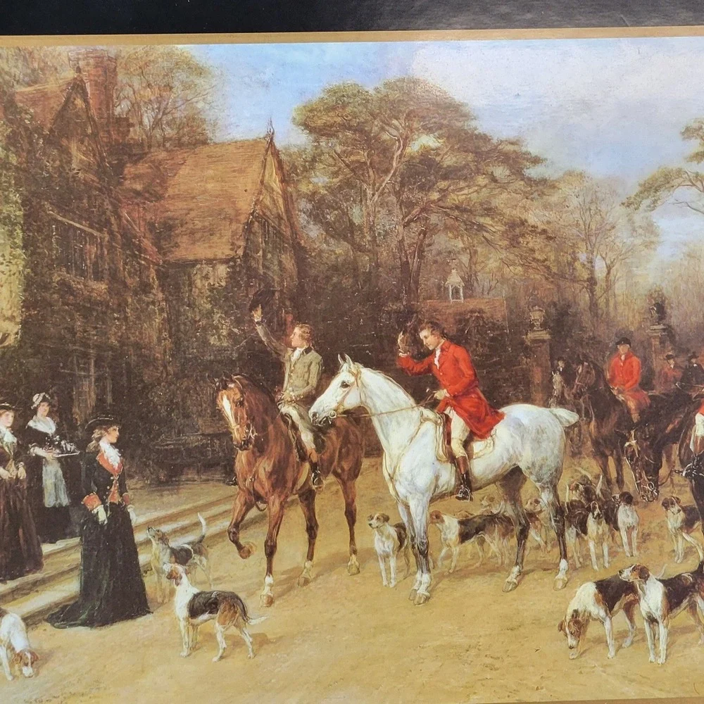 VTG Pimpernel Tally Ho Placemats Set 4 Fox Hunt Cork Back Horses England Hunting